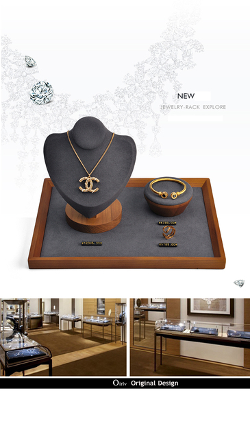 Organizer biżuterii drewniany, stojak na pierścionki, warstwowy stojak na talerze, naszyjnik, bransoletki, z szufladą - drewniany stojak wystawienniczy - Wianko - 7