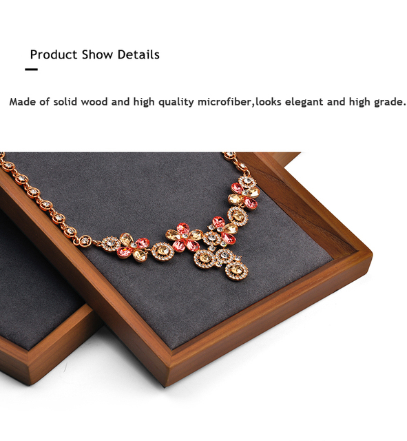 Organizer biżuterii drewniany, stojak na pierścionki, warstwowy stojak na talerze, naszyjnik, bransoletki, z szufladą - drewniany stojak wystawienniczy - Wianko - 6