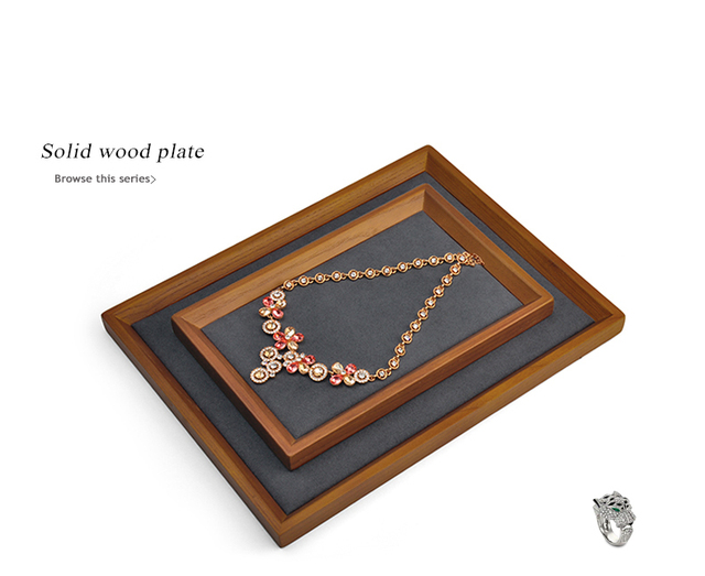 Organizer biżuterii drewniany, stojak na pierścionki, warstwowy stojak na talerze, naszyjnik, bransoletki, z szufladą - drewniany stojak wystawienniczy - Wianko - 3