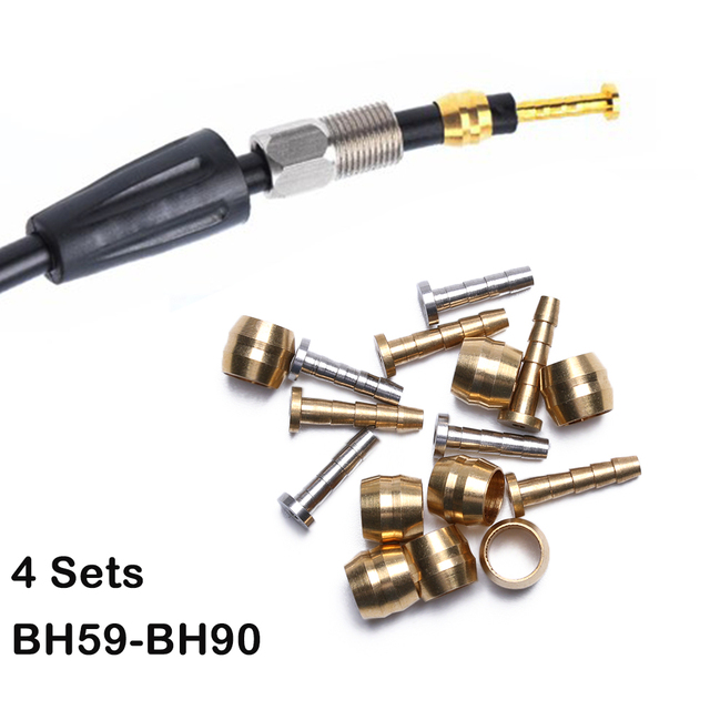 Zestaw 4 stalowych, mosiężnych przewodów łańcuchowych dla hamulców rowerowych - z igłą olejową/pierścieniem dociskowym BH59 BH90 - Wianko - 3