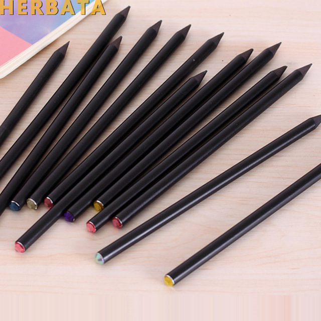 Ołówek HB czarny z kolorowym diamentem dla dzieci - 2 sztuki - Wianko - 1