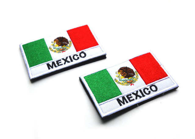 1 sztuka 3D haft flagi Meksyku - łatka łącząca opaska tkaniny z flagą kraju i zamówionymi naszywkami wojskowymi - Wianko - 3