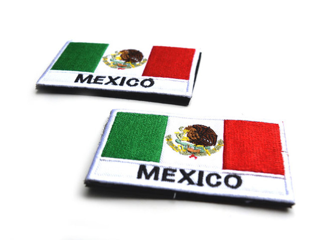 1 sztuka 3D haft flagi Meksyku - łatka łącząca opaska tkaniny z flagą kraju i zamówionymi naszywkami wojskowymi - Wianko - 2