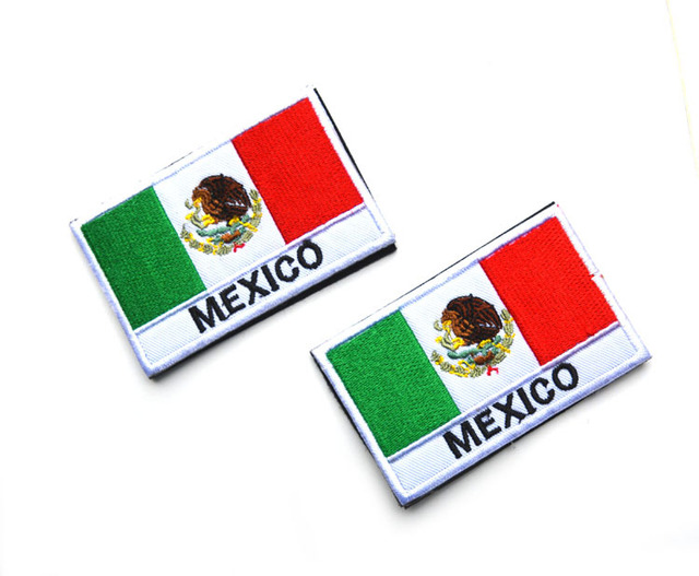 1 sztuka 3D haft flagi Meksyku - łatka łącząca opaska tkaniny z flagą kraju i zamówionymi naszywkami wojskowymi - Wianko - 1