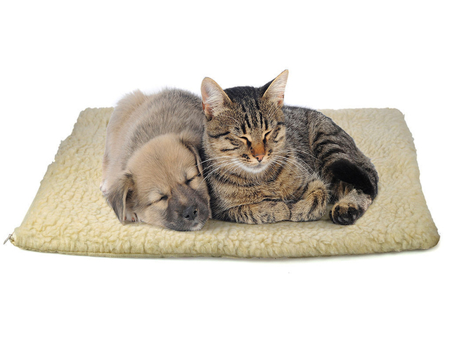 Podgrzewana poduszka elektryczna dla średnich i dużych psów i kotów - bezpośrednio odzwierciedla ciepło zwierzęcia, z zamek błyskawiczny, zmywalna - Wianko - 3