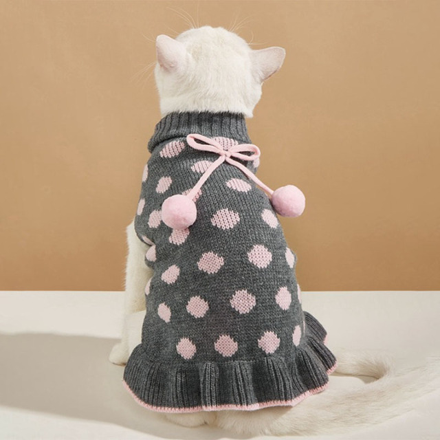 Ciepły sweter dla małych i średnich psów z nadrukiem w kropki - Wianko - 8