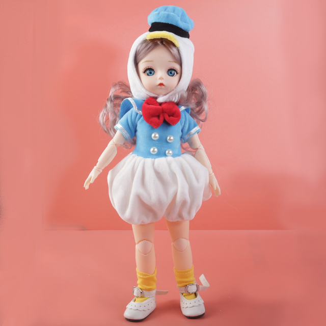 30cm niebieskie oczy BJD lalki 15 ruchome przegubowe słodkie garnitur lalki Bjd księżniczka sukienka zabawki kaczka mysz tkaniny BJD zabawki prezent dla dziewczyn - Wianko - 10