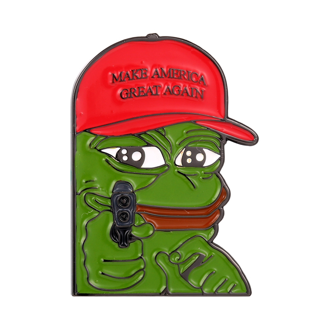 Przypinka Prezydent Donald Trump Pepe żaba Kek - Wianko - 1