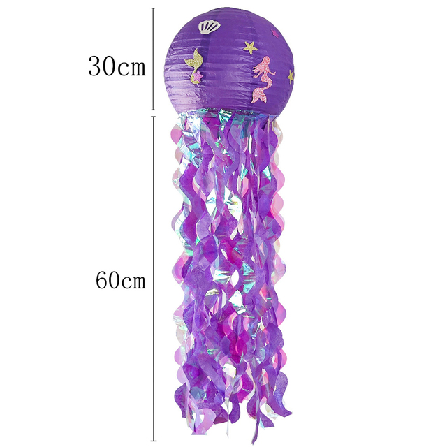 Dekoracja DIY - Wiszące meduzy latarnie w stylu Syrenki (mała syrenka pod morzem) - Idealne na imprezy urodzinowe i Baby Shower - Wianko - 7