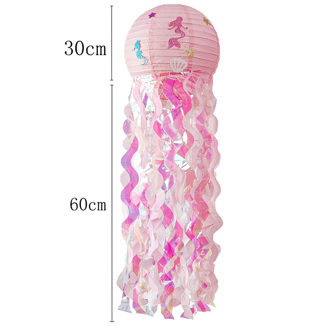Dekoracja DIY - Wiszące meduzy latarnie w stylu Syrenki (mała syrenka pod morzem) - Idealne na imprezy urodzinowe i Baby Shower - Wianko - 8