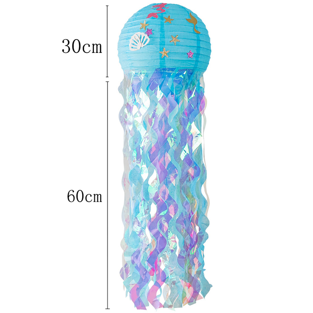 Dekoracja DIY - Wiszące meduzy latarnie w stylu Syrenki (mała syrenka pod morzem) - Idealne na imprezy urodzinowe i Baby Shower - Wianko - 6