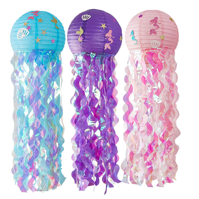 Dekoracja DIY - Wiszące meduzy latarnie w stylu Syrenki (mała syrenka pod morzem) - Idealne na imprezy urodzinowe i Baby Shower - Wianko - 5