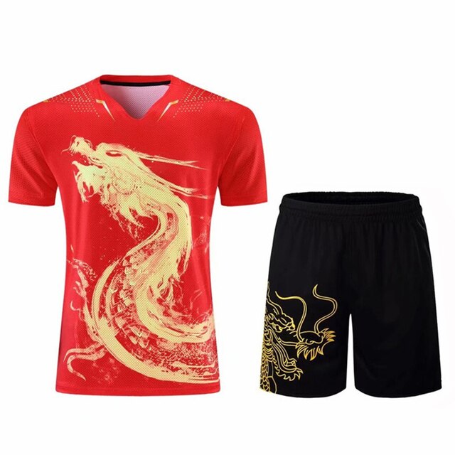 Zestaw Dragon koszulki spodenki Dry Fit do tenisa stołowego dla mężczyzn, kobiet i dzieci - Wianko - 9