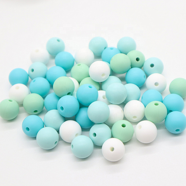 10 sztuk gryzaczków silikonowych s 12mm okrągłe kule perły Food Grade BPA-free DIY smoczek z klipsem łańcucha dla dzieci ząbkujących - Wianko - 5