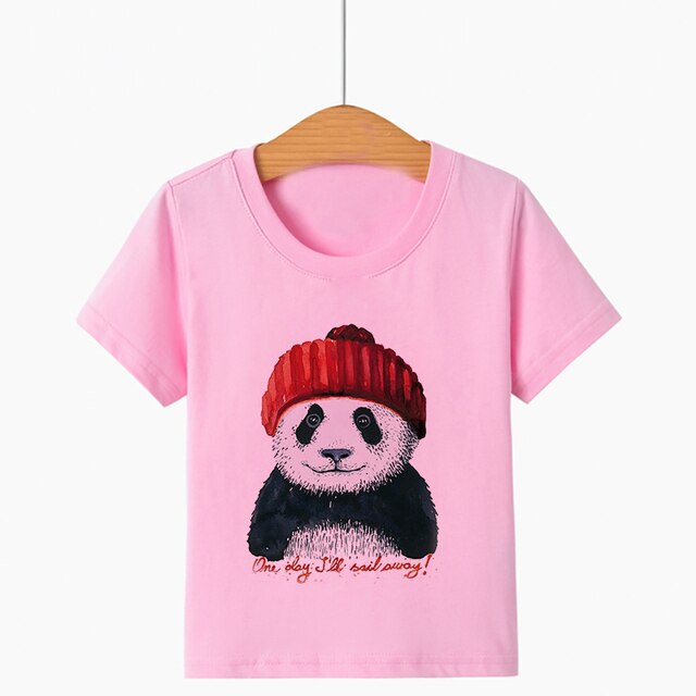 Nowa letnia koszulka dla dzieci z nadrukiem zwierzęcego panda i krótkim rękawem - modny T-shirt dla chłopców i dziewcząt - Wianko - 16
