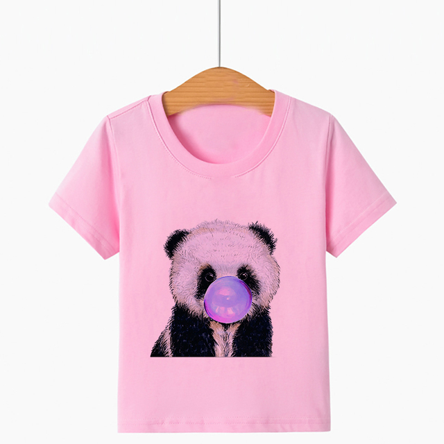 Nowa letnia koszulka dla dzieci z nadrukiem zwierzęcego panda i krótkim rękawem - modny T-shirt dla chłopców i dziewcząt - Wianko - 6