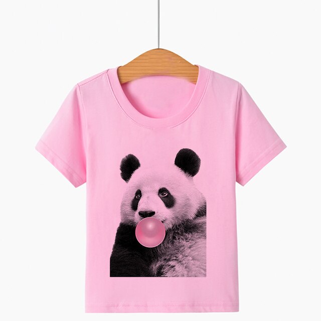 Nowa letnia koszulka dla dzieci z nadrukiem zwierzęcego panda i krótkim rękawem - modny T-shirt dla chłopców i dziewcząt - Wianko - 8
