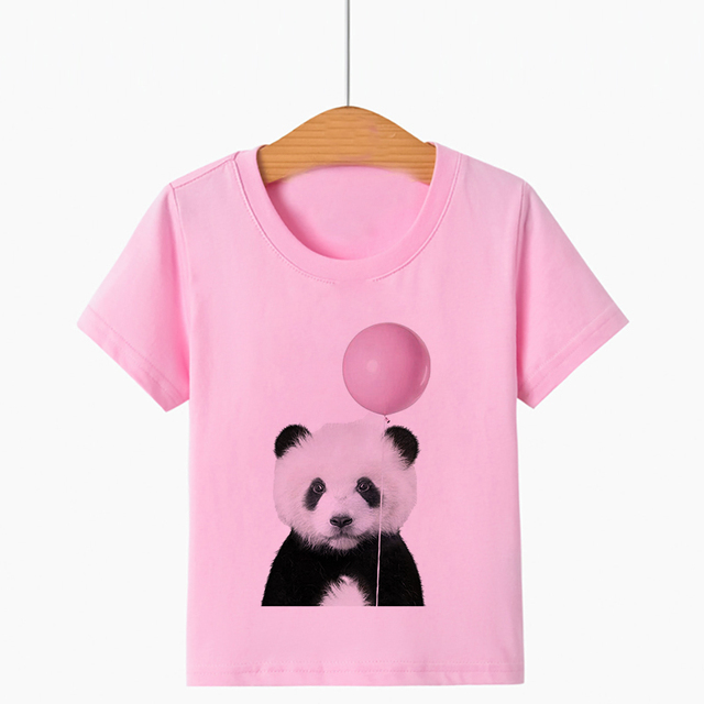Nowa letnia koszulka dla dzieci z nadrukiem zwierzęcego panda i krótkim rękawem - modny T-shirt dla chłopców i dziewcząt - Wianko - 17