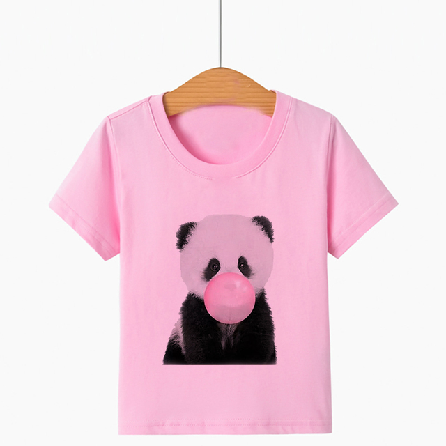Nowa letnia koszulka dla dzieci z nadrukiem zwierzęcego panda i krótkim rękawem - modny T-shirt dla chłopców i dziewcząt - Wianko - 15