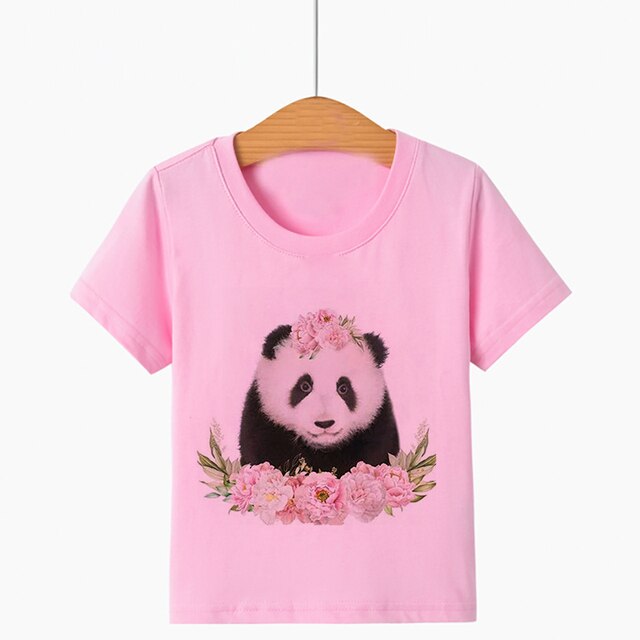 Nowa letnia koszulka dla dzieci z nadrukiem zwierzęcego panda i krótkim rękawem - modny T-shirt dla chłopców i dziewcząt - Wianko - 7