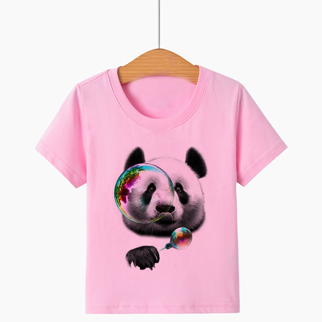 Nowa letnia koszulka dla dzieci z nadrukiem zwierzęcego panda i krótkim rękawem - modny T-shirt dla chłopców i dziewcząt - Wianko - 11