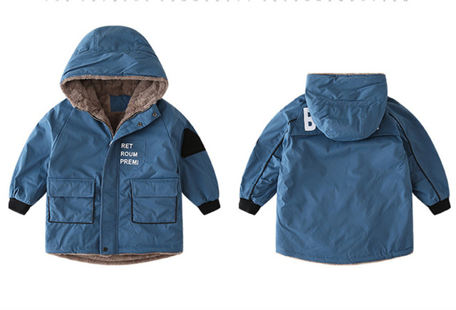 Dziewczęco-chłopięca kurtka z zagęszczonego pluszu, zimowa bawełna, rozmiar dziecięcy 2021 - Wianko - 17