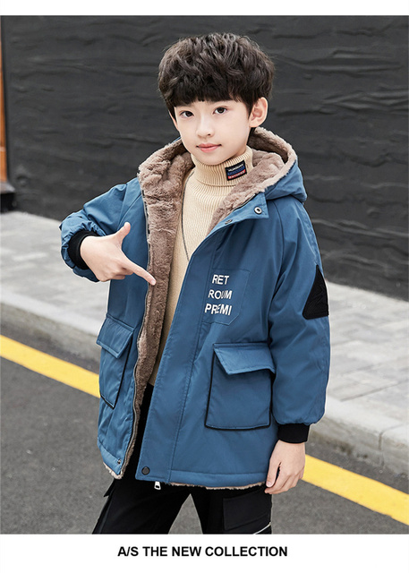 Dziewczęco-chłopięca kurtka z zagęszczonego pluszu, zimowa bawełna, rozmiar dziecięcy 2021 - Wianko - 9