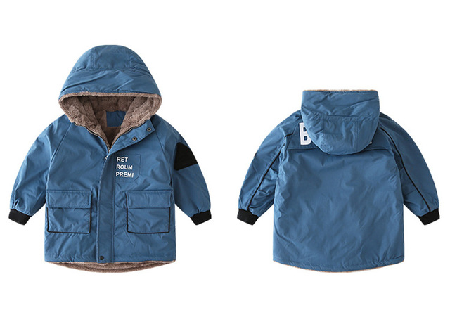 Dziewczęco-chłopięca kurtka z zagęszczonego pluszu, zimowa bawełna, rozmiar dziecięcy 2021 - Wianko - 5