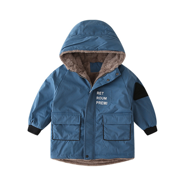 Dziewczęco-chłopięca kurtka z zagęszczonego pluszu, zimowa bawełna, rozmiar dziecięcy 2021 - Wianko - 3