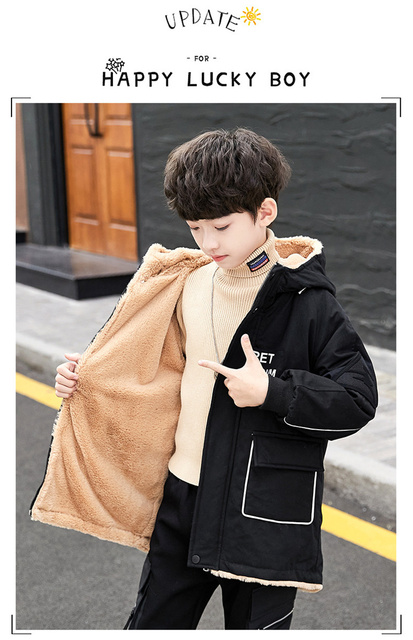 Dziewczęco-chłopięca kurtka z zagęszczonego pluszu, zimowa bawełna, rozmiar dziecięcy 2021 - Wianko - 6