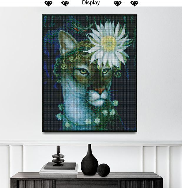 Zestaw do malowania diamentowego zwierzęta kwiat kot lis szop pracz pełny kwadrat i okrągły mozaika haftu diamentowego decor dla domu - 5D DIY - Wianko - 1