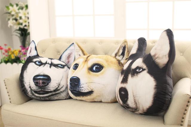 Pluszowy pies Husky 3D Samoyed, 38x35 cm - zabawka/ poduszka dla psa, domu, samochodu, prezent urodzinowy - Wianko - 8
