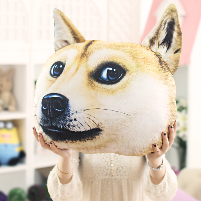Pluszowy pies Husky 3D Samoyed, 38x35 cm - zabawka/ poduszka dla psa, domu, samochodu, prezent urodzinowy - Wianko - 5
