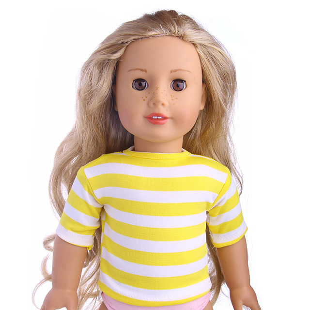 Pasiasta koszulka dla lalek American Girl 18 Cal 43cm - Wianko - 2