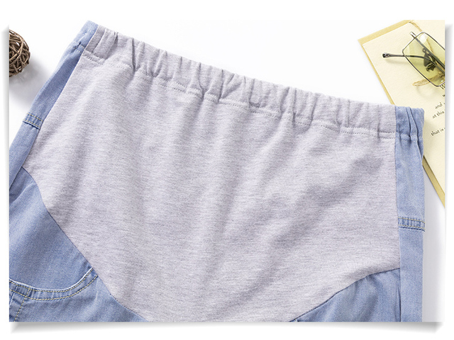 Denimowe dżinsy ciążowe typu boyfriend, luźne spodnie casual dla kobiet w ciąży - Wianko - 15