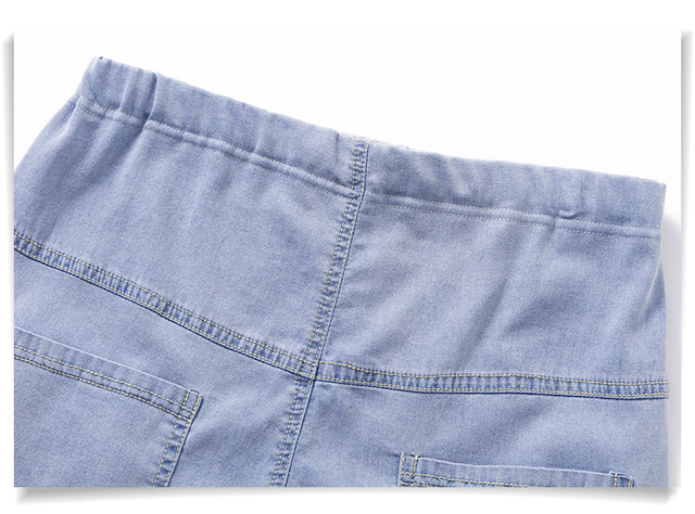 Denimowe dżinsy ciążowe typu boyfriend, luźne spodnie casual dla kobiet w ciąży - Wianko - 17