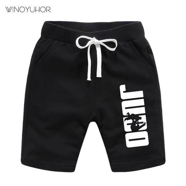 Dziecięce bawełniane szorty Judo - nadruk liter, letnie, dla chłopców i dziewcząt - Wianko - 5