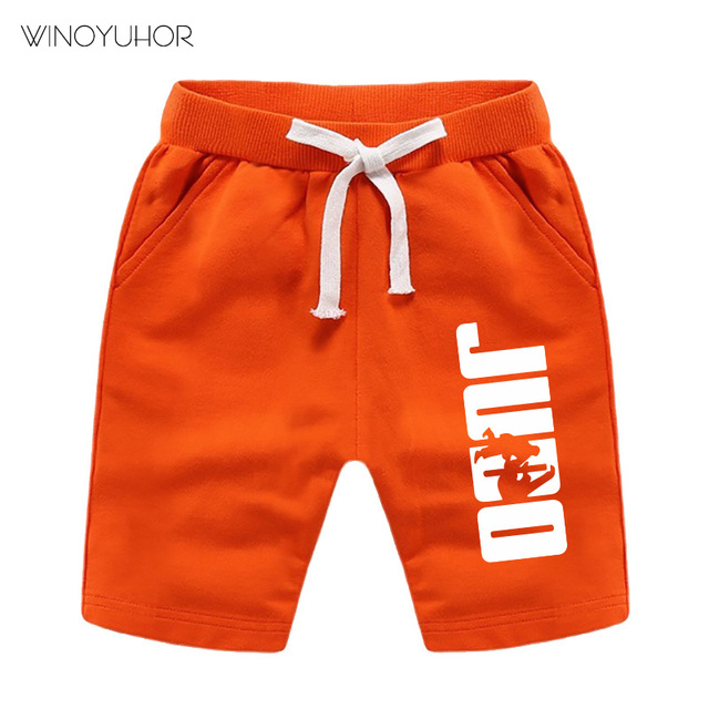 Dziecięce bawełniane szorty Judo - nadruk liter, letnie, dla chłopców i dziewcząt - Wianko - 12