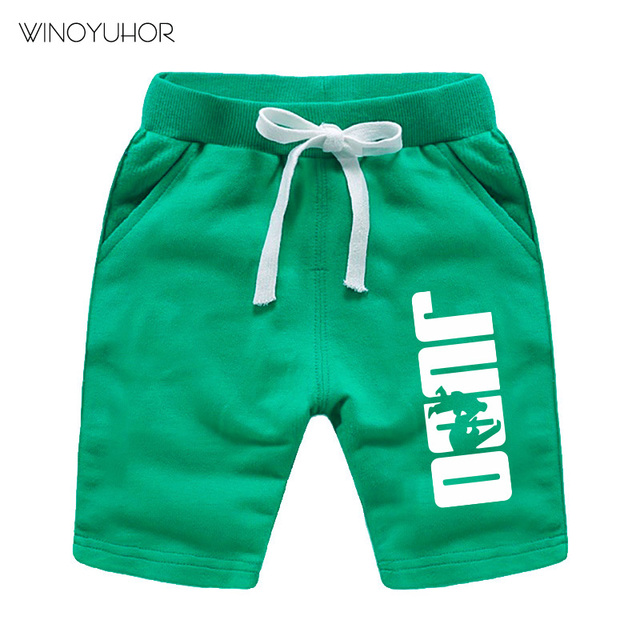 Dziecięce bawełniane szorty Judo - nadruk liter, letnie, dla chłopców i dziewcząt - Wianko - 13