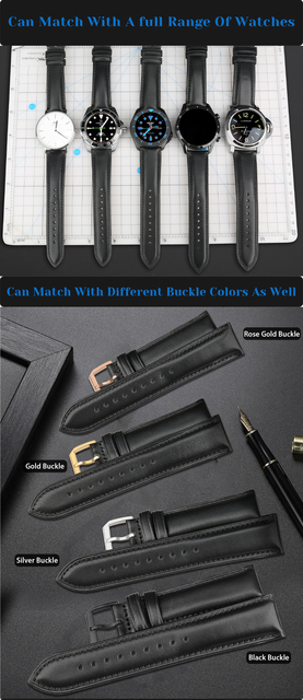 Pasek ze skóry naturalnej MAIKES, czarny/brązowy, szerokość 18-24mm - dla zegarka DW Daniel Wellington - Wianko - 28
