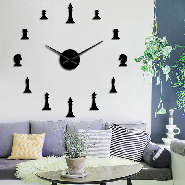 Zegar ścienny DIY - Gigantyczny zegar szachowy z lustrem akrylowym - Wianko - 22