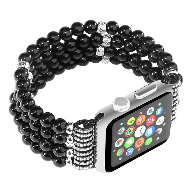 Pasek do Apple Watch 42mm/44mm/40mm/38mm - kolorowy, perłowy, wykonany ręcznie - Iwatch SE/6/5/4/3/2/1 - Wianko - 19
