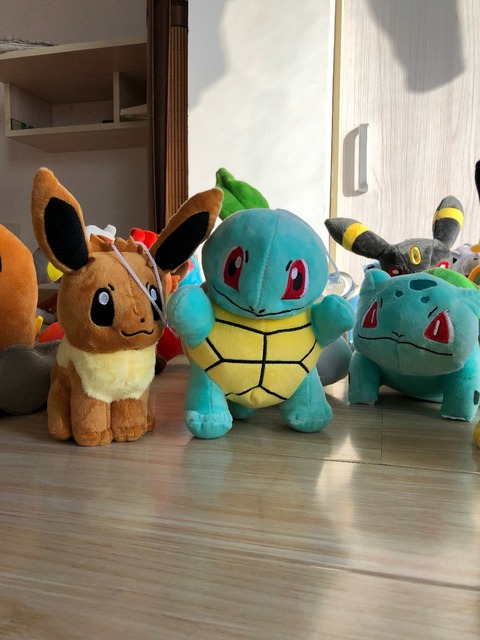 Pluszowe lalki Anime Pokemon - Pikachu, Charmander, Squirtle, Bulbasaur, Jigglypuffs, Eevee, Snorlax - prezent dla dzieci - Wianko - 4