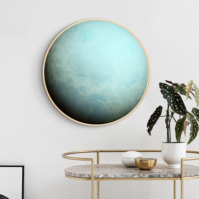 Dekoracyjny obraz nordycki współczesny dziewięć planet na płótnie do salonu lub pokoju dziecięcego - Wianko - 5
