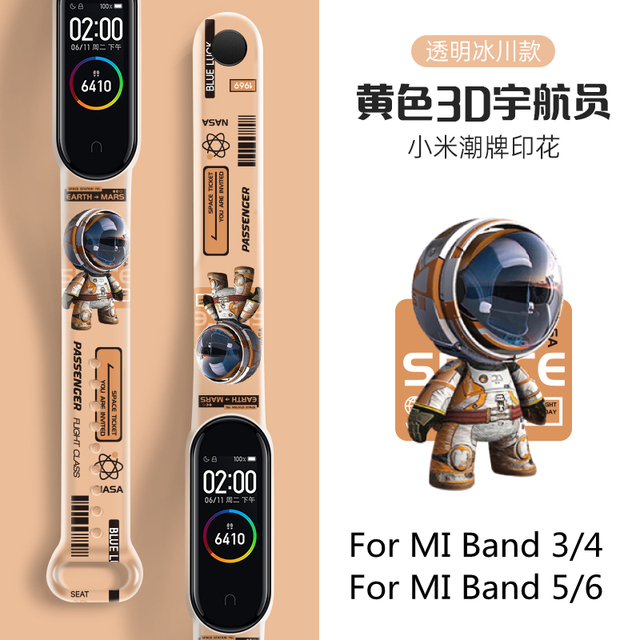 Pasek silikonowy przezroczysty z drukiem do Mi Band 6/5/4/3 Xiaomi - sportowy bransoletka Watchband Pulseira - Wianko - 2