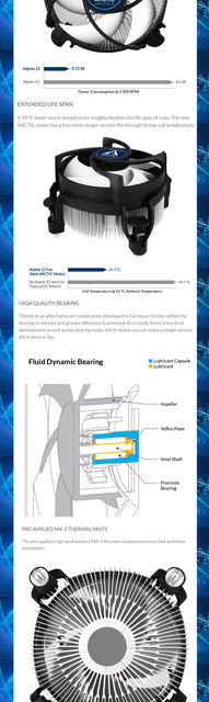 Kompaktowa chłodnica procesora ARCTIC Alpine 12 dla Intel LGA 1150/1151/1155/1156/1200 - Wianko - 4