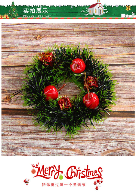 Wianek świąteczny rattanowy 12cm ozdoby choinkowe DIY dekoracje XMAS Party ornament - Wianko - 10