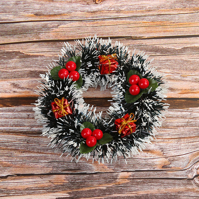 Wianek świąteczny rattanowy 12cm ozdoby choinkowe DIY dekoracje XMAS Party ornament - Wianko - 8