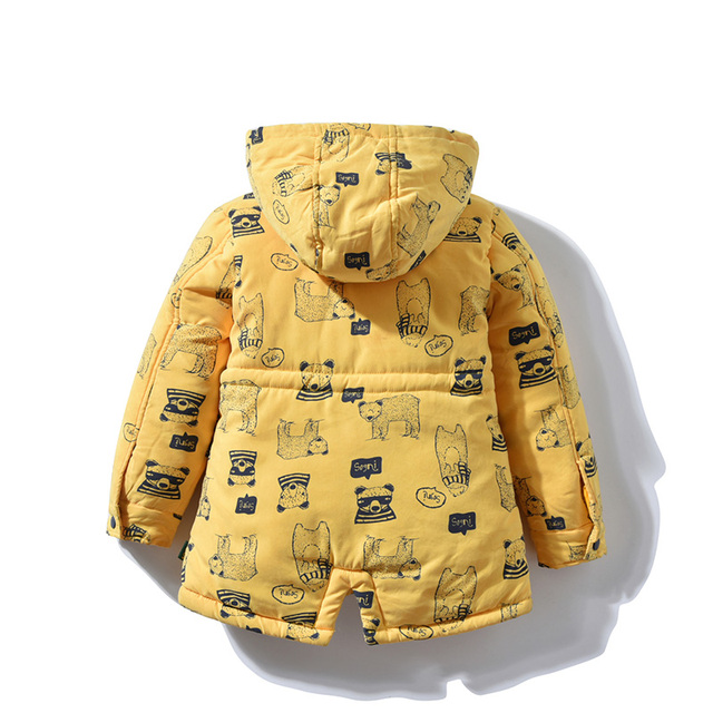 Kurtka zimowa Teenage Big Boy dziecięca żółta kapturówka dla chłopców 4-14 lat – ciepły płaszcz gruby i modny - Wianko - 5