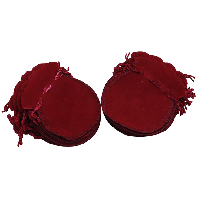 Czerwona aksamitna torba/worek ozdobny na sznurek 7x8cm - idealna na Boże Narodzenie lub ślub - Wianko - 8
